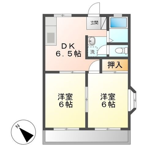 拡大写真:川崎市宮前区土橋7丁目 2階201の間取り