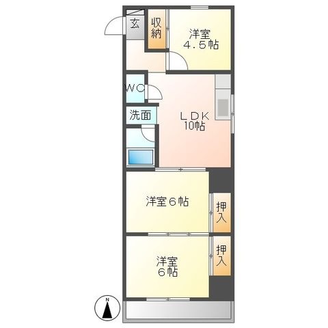 拡大写真:さくらマンション中川 8階806の間取り