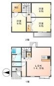 早瀬様戸建賃貸住宅A棟の間取図