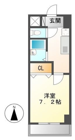 拡大写真:ソレイユ東海通 4階401の間取り