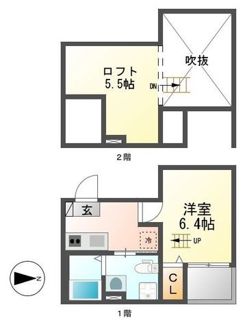 拡大写真:Vella(ヴェラ) 1階103の間取り