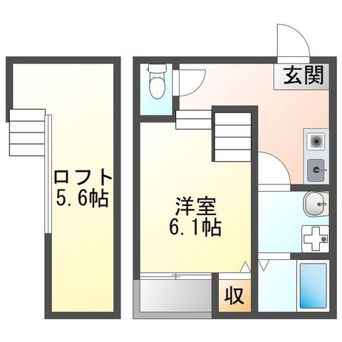拡大写真：VILLETTA SASASHIMA 1階103の間取り