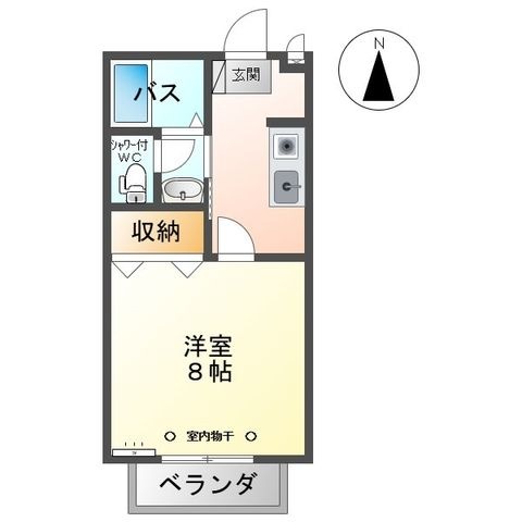 拡大写真：セジュール古里 2階202の間取り
