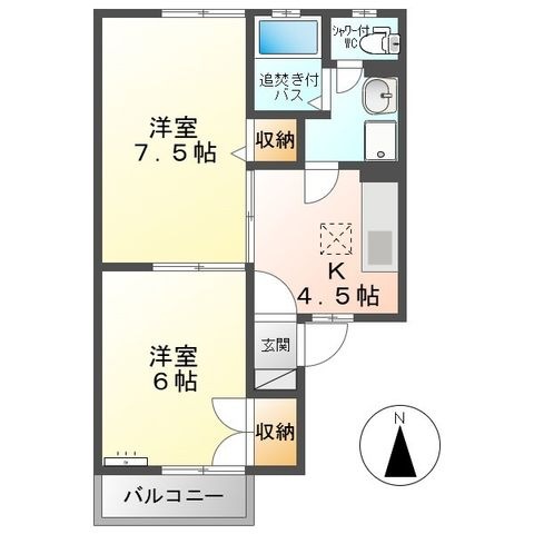 拡大写真:ボナール・ナカザワ A 1階103の間取り