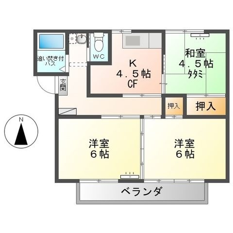 拡大写真:古里ハイツ 1階A-3の間取り