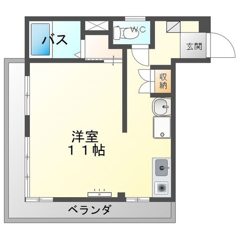 拡大写真:プシケ常田 3階305の間取り