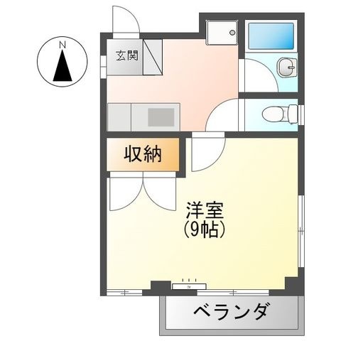 拡大写真:本町セブンマンション 2階205の間取り