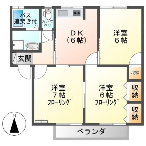 拡大写真:アステールinそめや台B棟 1階203の間取り