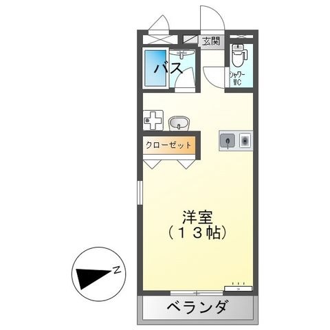 拡大写真:ガラ・プシケⅡ 3階305の間取り