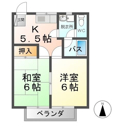 拡大写真:東御市田中 1階102の間取り