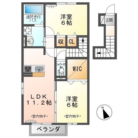 拡大写真:ルミエール常磐城 2階201の間取り