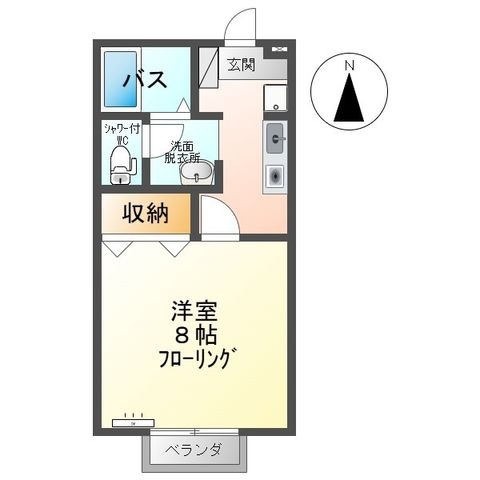 拡大写真:セジュール 1階102の間取り