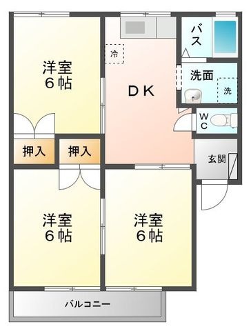 拡大写真:Village 2階205の間取り