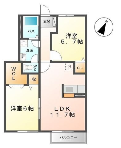 拡大写真:Sun Sun House1 1階101の間取り