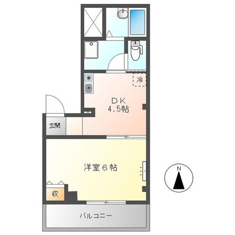 拡大写真:オレンジタウン A棟 1階A103の間取り