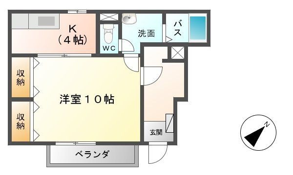 拡大写真:エーデルハイム 1階101の間取り