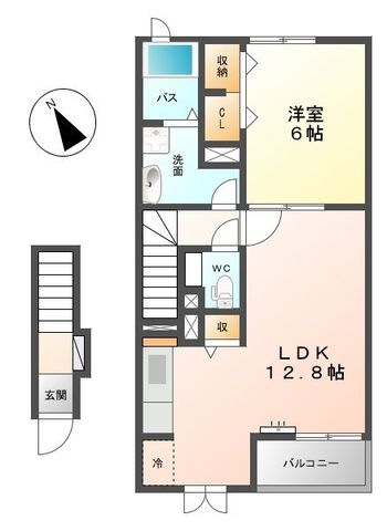 拡大写真:エスペランサⅡ 2階203の間取り