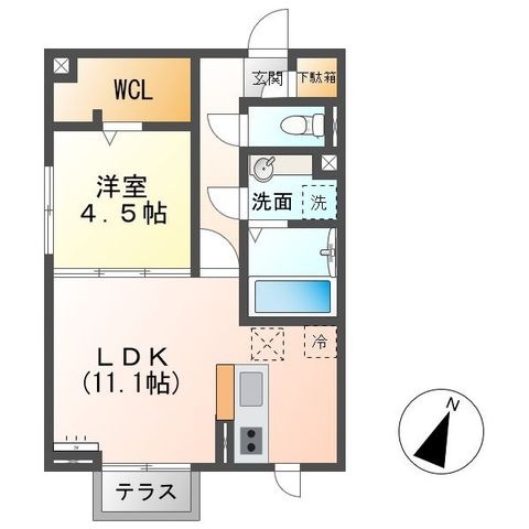 拡大写真:Wing 21Ⅰ 1階105の間取り