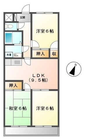 拡大写真:ロイヤルゆき 2階208の間取り