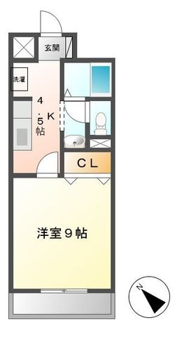 拡大写真：松阪市鎌田町 4階407の間取り