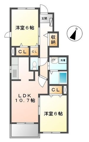 拡大写真:アルシュ Ⅱ 1階101の間取り