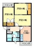 コンチネンタル布瀬2の間取図