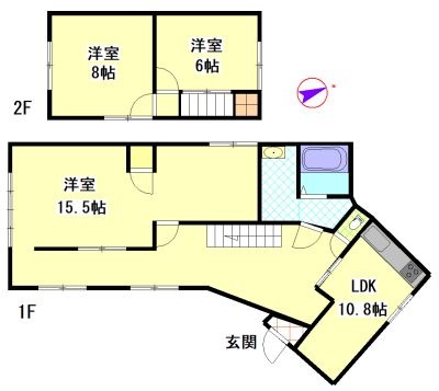 拡大写真：玉島柏台4丁目貸家 1階0の間取り