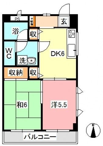 拡大写真:倉敷市新倉敷駅前4丁目 2階0201の間取り