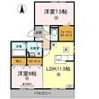 メルベーユ A棟の間取図