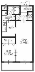 拡大写真:倉敷市玉島爪崎 2階207の間取り