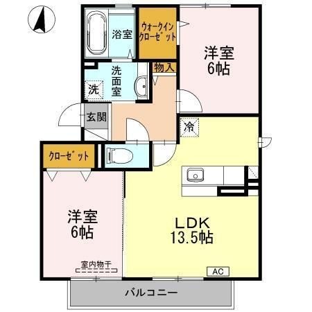 拡大写真:サンパティークC棟 2階201の間取り