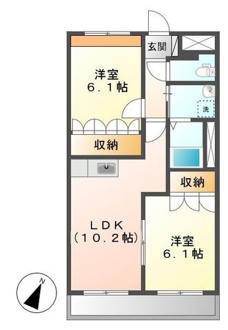 拡大写真:倉敷市連島2丁目 2階201の間取り