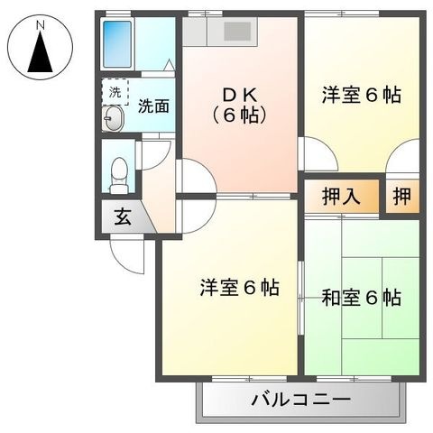 拡大写真:サンハイツ本郷 1階B102の間取り