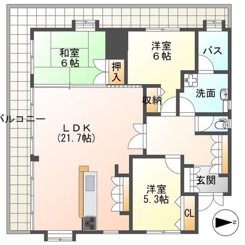 拡大写真：石創ビル 3Fの間取り