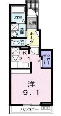 拡大写真:saltsee 1階102の間取り