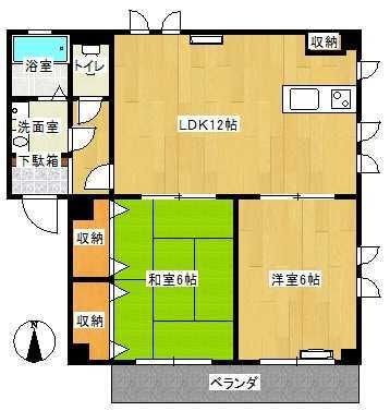 拡大写真:グランメゾントレビA 2階21の間取り