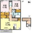 写真：D-room喜多川B棟2階の間取図