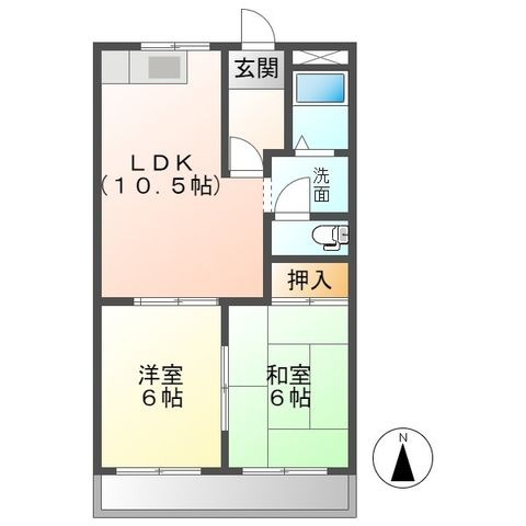拡大写真:ダイヤマンション A・B棟 2階A202の間取り