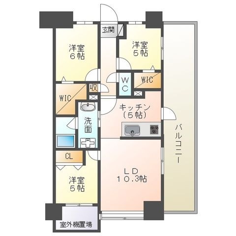拡大写真：コンフォート那覇松川 12階1201の間取り