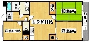 拡大写真:プリネール 2階201の間取り