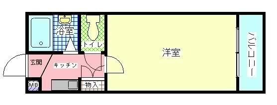 拡大写真:リトゥール深井 4階407の間取り