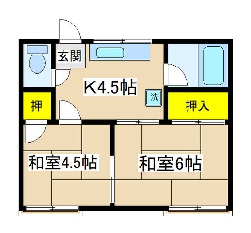 拡大写真:パークサイド桜木 2階204の間取り