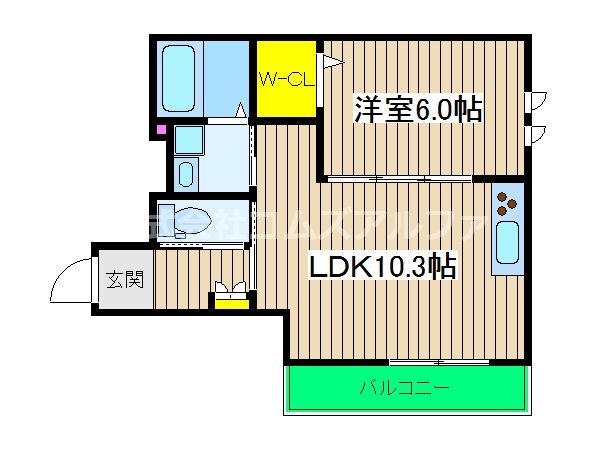 拡大写真:KR.Bills 2階206の間取り