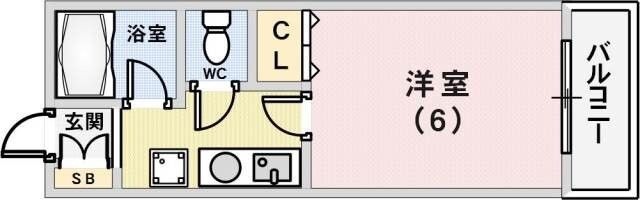拡大写真：リバーサイド明光 3階302の間取り