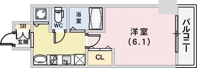 拡大写真:LalaPlace三宮東アスヴェル 11階1102の間取り