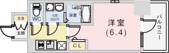 拡大写真:エスリードレジデンス神戸兵庫駅前 10階1007の間取り
