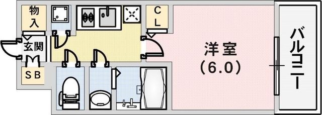 拡大写真:レジュールアッシュ神戸ハーバーランド 7階718の間取り