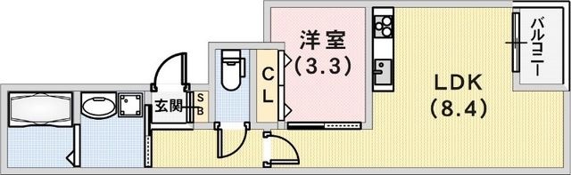 拡大写真:C-GRID神戸脇浜 3階301の間取り