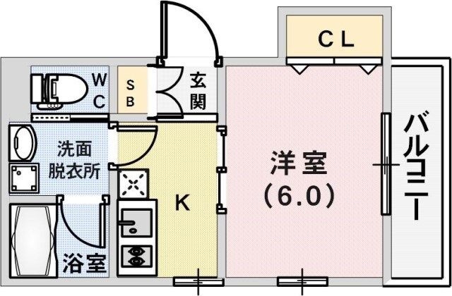 拡大写真:CoLaBo熊内橋通 2階202の間取り