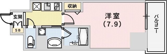 拡大写真:アルファレガロ神戸元町 7階705の間取り